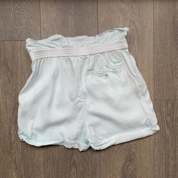 Aritzia Wilfred Shorts Crepe Paperbag Ruched Elastic Waist  Mint Green Size 0 - Picture 14 of 15